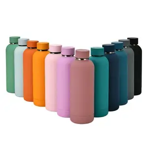 Hot Sale 500Ml Oem Small Mouth Stainless Steel Water Bottle Thermal Flask Vacuum Matte Soft Touch Water Bottle