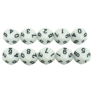 Special Offer <b>10</b>-<b>Sided</b> White <b>Dice</b> 0-9 Digital Teaching Tool Sieve Small Size for <b>Dice</b> Games - Product Image 2