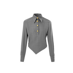 <span class=keywords><strong>Ensemble</strong></span> 2 pièces haut court et <span class=keywords><strong>pantalon</strong></span> <span class=keywords><strong>de</strong></span> costume en sergé irrégulier texturé pour <span class=keywords><strong>femme</strong></span> Sehe Fashion - Product Image 3