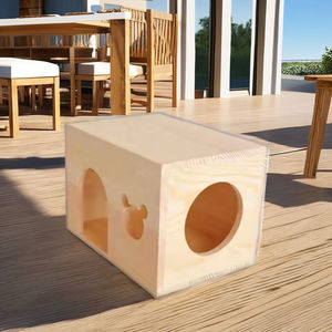 บ้านแมวไม้พับได้ทำจากไม้ลายสัตว์บ้านแมวแข็งออกแบบอย่างสวยงาม - Product Image 6