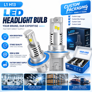 หลอดไฟหน้า LED H13 9008 ความสว่าง 8400LM แสงสีขาว 6500K ดีไซน์ 1:1 พัดลมระบายความร้อนความเร็วสูง กันน้ำระดับ IP67 แบบเสียบใช้งานได้ทันที - Product Image 1