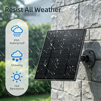 Caméra de sécurité 5W avec panneau solaire, Micro USB & USB-C, étanche IP65, 360° °   Support avec câble de 9,8 pieds, noir, 1 paquet