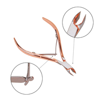 3 Pcs/set Pince à ongles double extrémité de haute qualité et poussoir de salon Coupe-ongles pour bébé en acier inoxydable Manucure en or rose