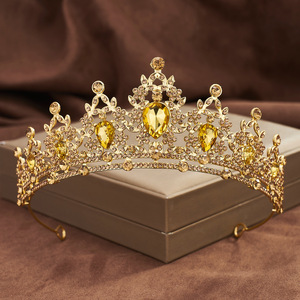 มงกุฎเจ้าสาวแบบยุโรปอเมริกัน<span class=keywords><strong>โบราณ</strong></span> ชุบทอง โลหะผสม ขนาด 22 ซม. ประดับคริสตัลและเพชรเทียมสไตล์บาโรก <span class=keywords><strong>ชุด</strong></span>แฟชั่นสำหรับ<span class=keywords><strong>ชุด</strong></span>แต่งงาน - Product Image 6
