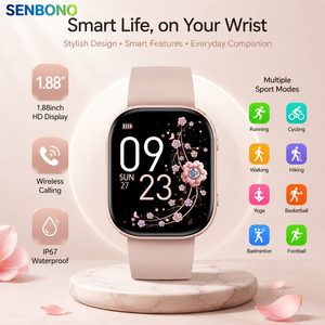 SENBONO Y3 บริการ OEM ODM นาฬิกาอัจฉริยะพร้อมแจ้งเตือนข้อความ โทรไร้สาย ฟิตเนสระดับมืออาชีพ ติดตามการนอนหลับ ทนทาน ใช้งานได้ยาวนาน - Product Image 1