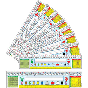 Règle de bureau pour enfants avec chiffres et formes de l'alphabet, règle droite en plastique de 30 cm pour l'apprentissage scolaire et l'utilisation en classe - Product Image 5