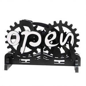 Nouveau Panneau d'ouverture/fermeture décoratif en plastique durable, avec engrenage réversible et sculpture artisanale en bois, style Art Déco, pour chambre, boutique, porte ou entrée - Product Image 3