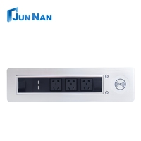 Prise de table électrique industrielle en alliage d'aluminium, 3 prises, 2 ports USB, charge sans fil, rotation à 180 degrés, CE