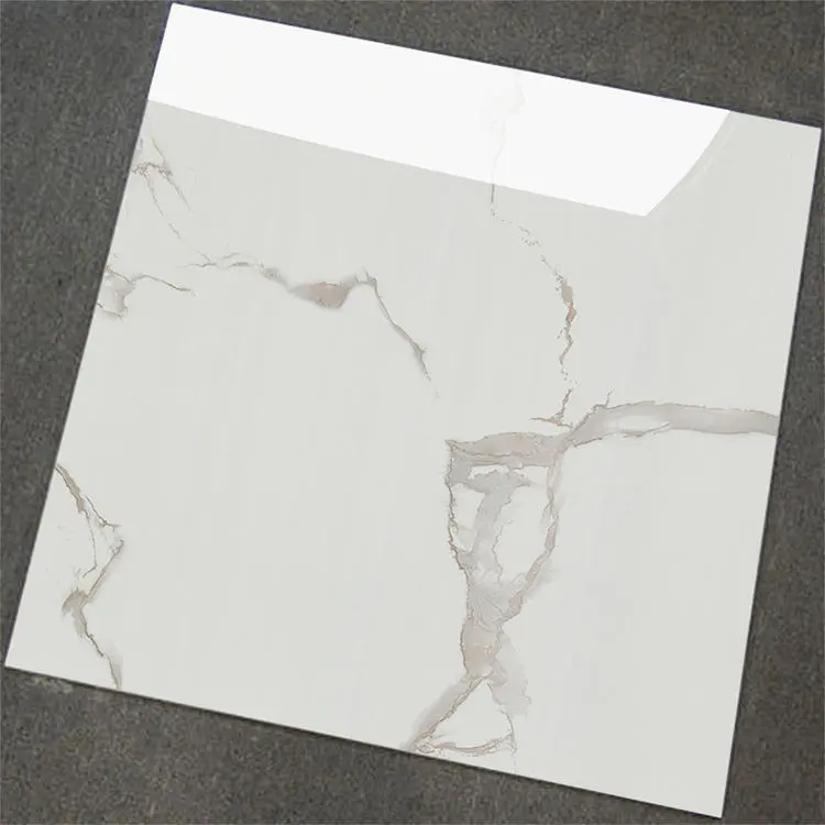 Offre Spéciale 60x60 60x120 Porcelanto Carreau de céramique brillant pour sol Carreaux de porcelaine de marbre blanc standard