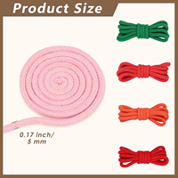 Cordon en macramé tressé en coton naturel 100% de 5 mm, couleurs mélangées, pour travaux manuels, suspensions de plantes, décorations de mariage et de Noël