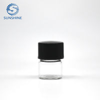 Botol Kaca Mini 1ml untuk Minyak Atsiri dengan Tutup Plastik, Warna Transparan