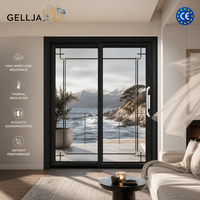 Porte coulissante en aluminium à rupture de pont thermique GELLJA, double vitrage en verre trempé pour balcon, patio, villa en Europe