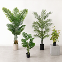 Plantes de palmier artificielles en promotion : faux arbre en pot, petit arbre en plastique noir, décoration pour la maison, l'hôtel et le bureau
