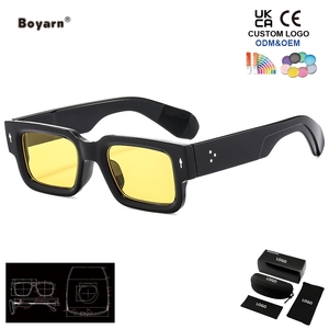 <span class=keywords><strong>Gafas</strong></span> de Sol Clásicas Boyarn para Exteriores, Estilo Vintage Punk, Degradado Verde Oscuro, con Remaches, para Monturas Gruesas - Product Image 4