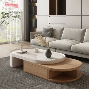 Extendable Coffee <b>Table</b> TV Cabinet Storage Space <b>Foldable</b> Design for <b>Small</b> Living Rooms; Modern Minimalist Solid Walnut Wood - Product Image 1