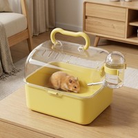 Cage à hamster en acrylique portable, transparente, pour hamster doré, souris, petit animal de compagnie, pour voyage