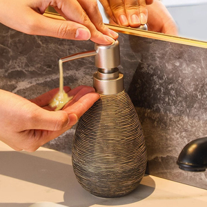 Modern Creative Brushed Refillable Ceramic <b>Soap</b> Dispenser for Home Bathroom Hotel Washroom Liquid <b>Soap</b> Body Wash Shampoo Bottle - Product Image 6