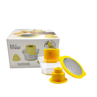 2-in-1 RVS & PP Handmatige Multifunctionele Maïs Dors-/Schil-/Rasp-/Hakmachine Keukenhulpset