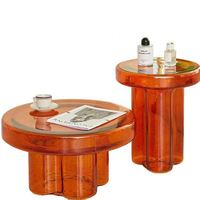 Ensemble de table basse en verre prune Table de salon Table d'appoint Bureau