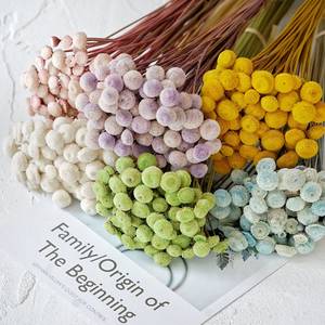 Ramo de Flores Secas Naturales Preservadas, Personalizable, Decoración Nupcial para Bodas, Top Ventas 2026, Bola Dorada - Product Image 1