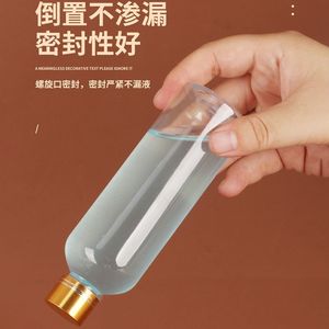Transparent Pet <b>Plastic</b> Bottle 15Ml Screw Cap Cosmetic Sample <b>Packaging</b> Cylinder Shape Gold Cap - Product Image 1