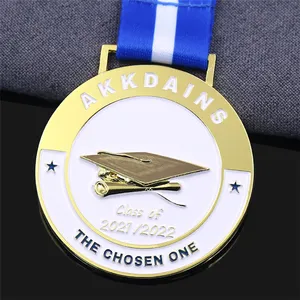 कस्टम डाई कास्ट धातु शिल्प स्नातक पदक विजेता 3 डी स्कूल स्नातक पदक