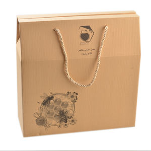 Gran oferta <span class=keywords><strong>de</strong></span> impresión personalizada, embalaje especial en forma <span class=keywords><strong>de</strong></span> caja <span class=keywords><strong>de</strong></span> <span class=keywords><strong>miel</strong></span> hexagonal <span class=keywords><strong>de</strong></span> papel kraft marrón corrugado con mango - Product Image 2
