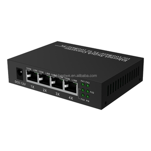 Convertidor de Medios Ópticos de Fibra SC de Alta Estabilidad, 100 Mbps, 4 Puertos de Fibra, 4 RJ45, Transceptor y Receptor Óptico de Fibra de 25 KM - Product Image 5