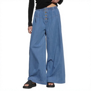 Jeans amples taille haute personnalisables pour femme, style décontracté, vintage, respirant, en denim, pour l'été - Product Image 4