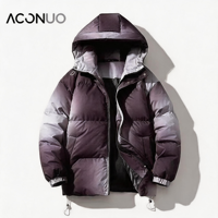 Blouson d'hiver formel pour homme 2026 avec logo personnalisé, tendance, en coton enduit écologique, matelassé, fermeture éclair, à capuche, service OEM