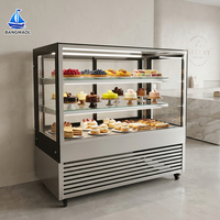 Vitrine Réfrigérée Rectangulaire Carrée en Verre pour Pâtisseries et Gâteaux – Idéale pour Boulangerie, Pâtisserie, Café et Bar à Desserts