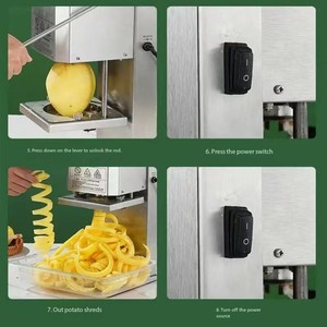 Thương mại điện thép không gỉ Tự động cắt cán máy cho cà rốt khoai tây chiên lốc xoáy xoắn ốc Dải năng suất cao - Product Image 3
