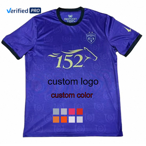 เสื้อยืดแฟนกีฬาผู้ชาย ผ้าโพลีเอสเตอร์ 95% สแปนเด็กซ์ 5% แห้งเร็ว สกรีนหมายเลขทีม โลโก้ ตราสัญลักษณ์ รับผลิตตามแบบ OEM ขายส่ง - Product Image 1