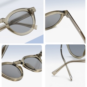 Lunettes de soleil unisexes tendance avec logo personnalisé, monture ronde TR, verres plats anti-lumière bleue UV400, idéales pour les vacances et les influenceurs - Product Image 5