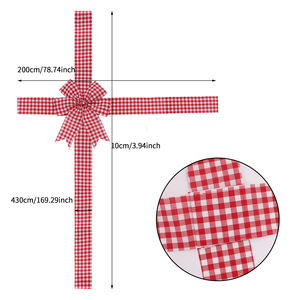 Rubans de Noël et de fête à carreaux rouges pour décorations de maison, cadeaux de cuisine, rubans de porte de placard, fournitures de fête - Product Image 2
