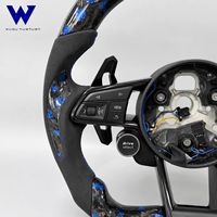 Volant de course en fibre de carbone forgée et daim avec LED pour Audi B8 B9 A4 A5 S RS R8 TT 2009-2013 S3 S4 S5R S3 RS4 RS5 RS7