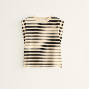 <span class=keywords><strong>Camiseta</strong></span> de Algodón a <span class=keywords><strong>Rayas</strong></span> para Mujer, Manga Corta, Corte Holgado, Dobladillo Elástico, Informal, Verano, Ligera, Estilo Vintage - Product Image 6