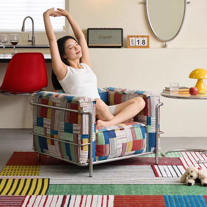 Poltrona <span class=keywords><strong>Cassina</strong></span> Longstar in Vendita, <span class=keywords><strong>Divano</strong></span> in Tessuto Patchwork Colorato, <span class=keywords><strong>Divano</strong></span> Comfort per Soggiorno - Product Image 4