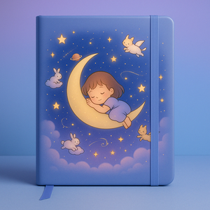 Diario de cuero con diseño de estrellas y luna de cuento de hadas para niñas - Product Image 4