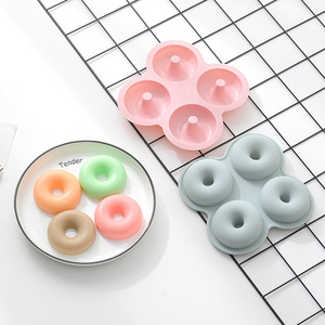 Moldes de silicona 3D antiadherentes de 4 cavidades para pasteles, bandeja de herramientas para hornear DIY de grado alimenticio, molde de herramientas de cocina hecho a mano para Donut y pastel - Product Image 2