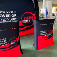 Présentoir de comptoir d'exposition personnalisé Table Pop Up pliable en alliage d'aluminium pour salons professionnels Table de promotion publicitaire avec cadre pour événement