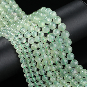 JD GEMS Perline Rotonde in <span class=keywords><strong>Prehnite</strong></span> Verde Naturale Certificata CNAS, Cristalli Curativi per Creazione di Gioielli Energetici - Product Image 4