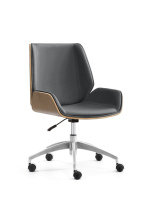 Chaise de bureau de direction en cuir haut de gamme avec dossier haut, hauteur réglable, base chromée inclinable, accoudoirs réglables - Design moderne
