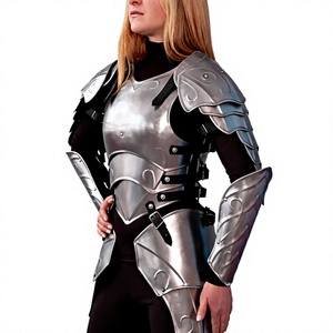 Armure en acier inoxydable plaqué argent, costume de guerrier gothique poli, tenue de protection intégrale - Product Image 4