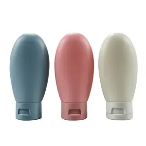 Portable 60ml travel kit accessories shampoo hand sanitizer can be extruded silicone tube bottle with flap