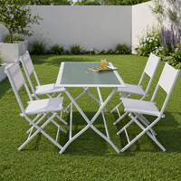 Ensemble table et chaises pliantes en aluminium, léger et moderne, pour balcon, café, extérieur, facile à ranger – Vente chaude