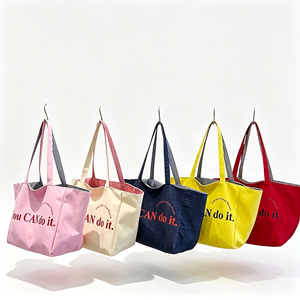 Customized Extra Large Double-sided Multi-functional Letter Canvas <b>Tote</b> Bag Zipper Closure Fashionable Folding Style Gift Beach - Product Image 5