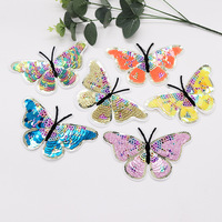 Patch papillon à paillettes, applique brodée colorée à coudre sur les vêtements, accessoires de décoration DIY pour vêtements