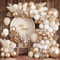 Kit d'arche de guirlande de ballons épais, écologiques et durables, style bohème neutre, beige, blanc, or, ballons en latex, mariage, bébé, Saint-Valentin