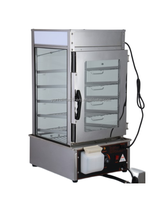 Cuiseur vapeur électrique en acier inoxydable pour bao buns, chauffe-plats avec vitrine, machine de cuisson pour cuisine, cuiseur vapeur pour bao buns avec vitre